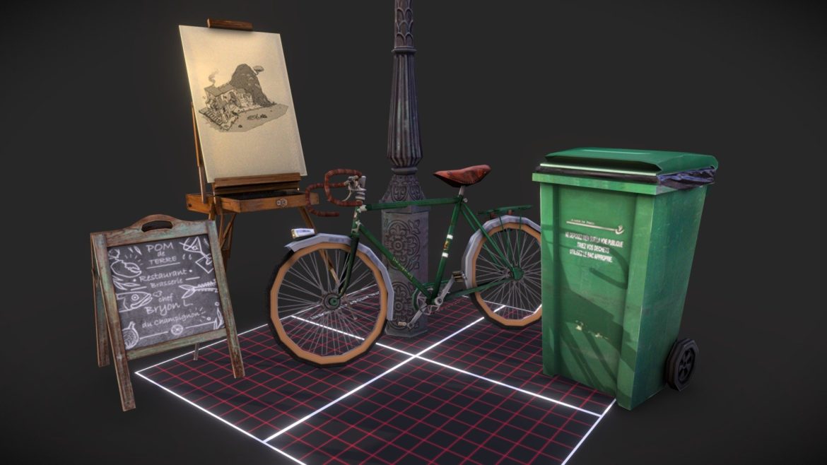 streets of montmartre prop preview 3d model