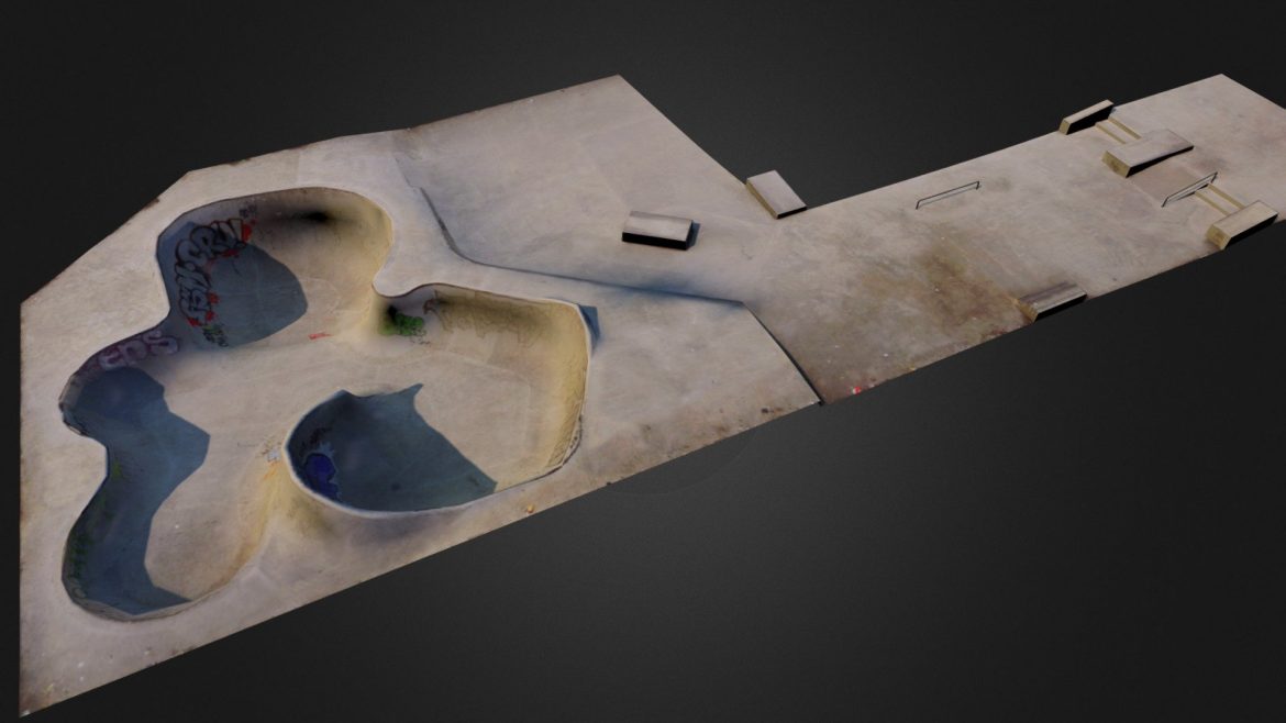 stuttgart skatepark lowpoly model 3d model