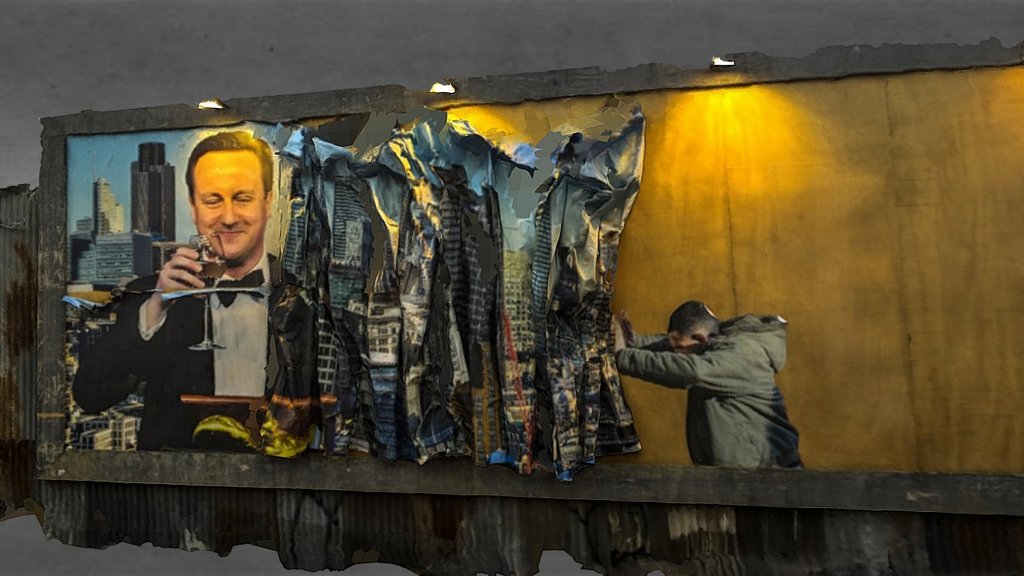 the billboard of david cameron at dismaland 3d model