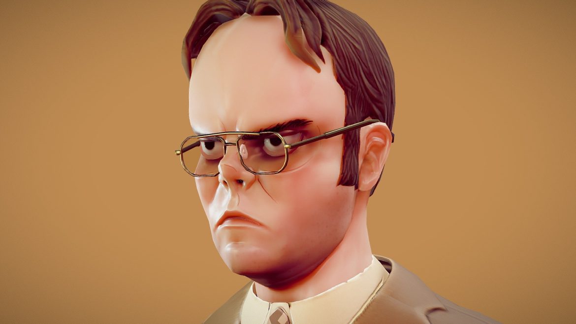 the office dwight schrute fan art 3d model