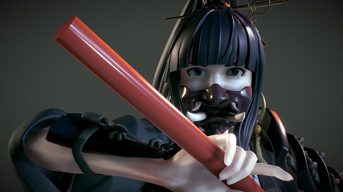 wip kyoka pose test 3d model