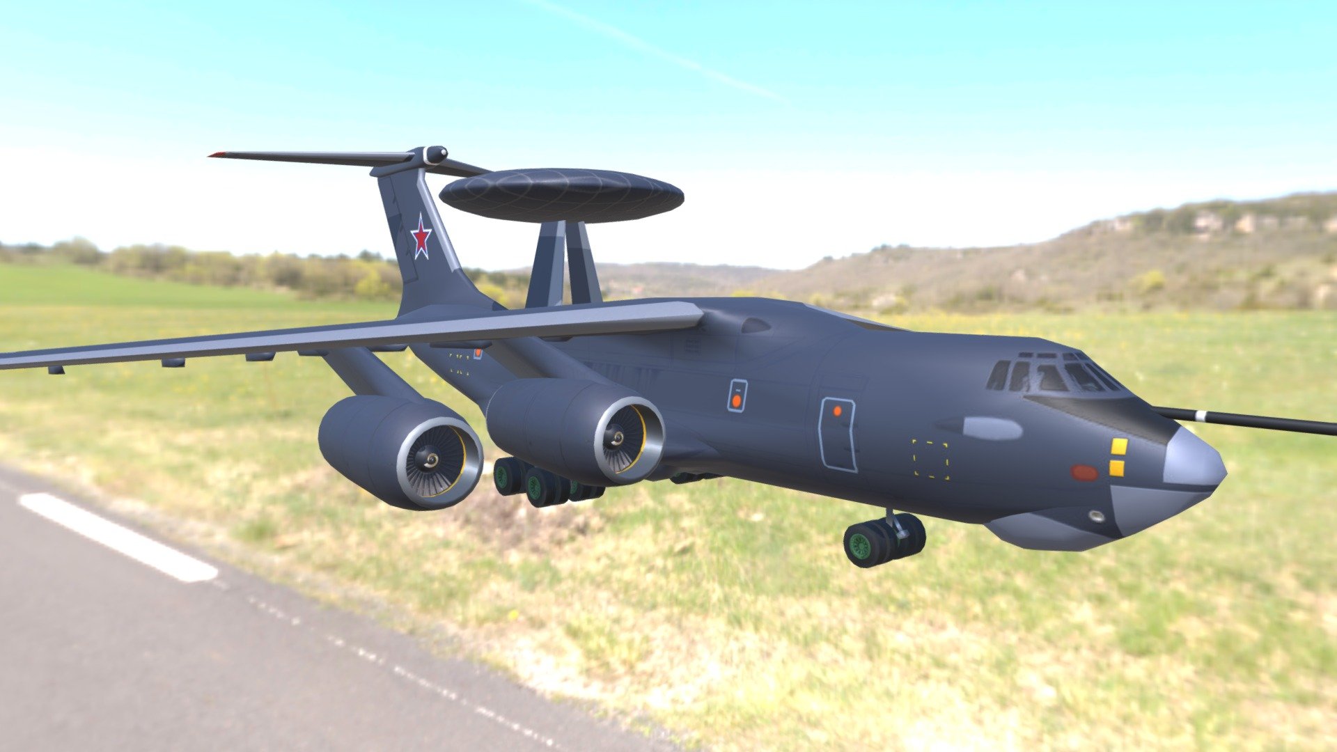 3d model Russian aircraft Beriev A-100.