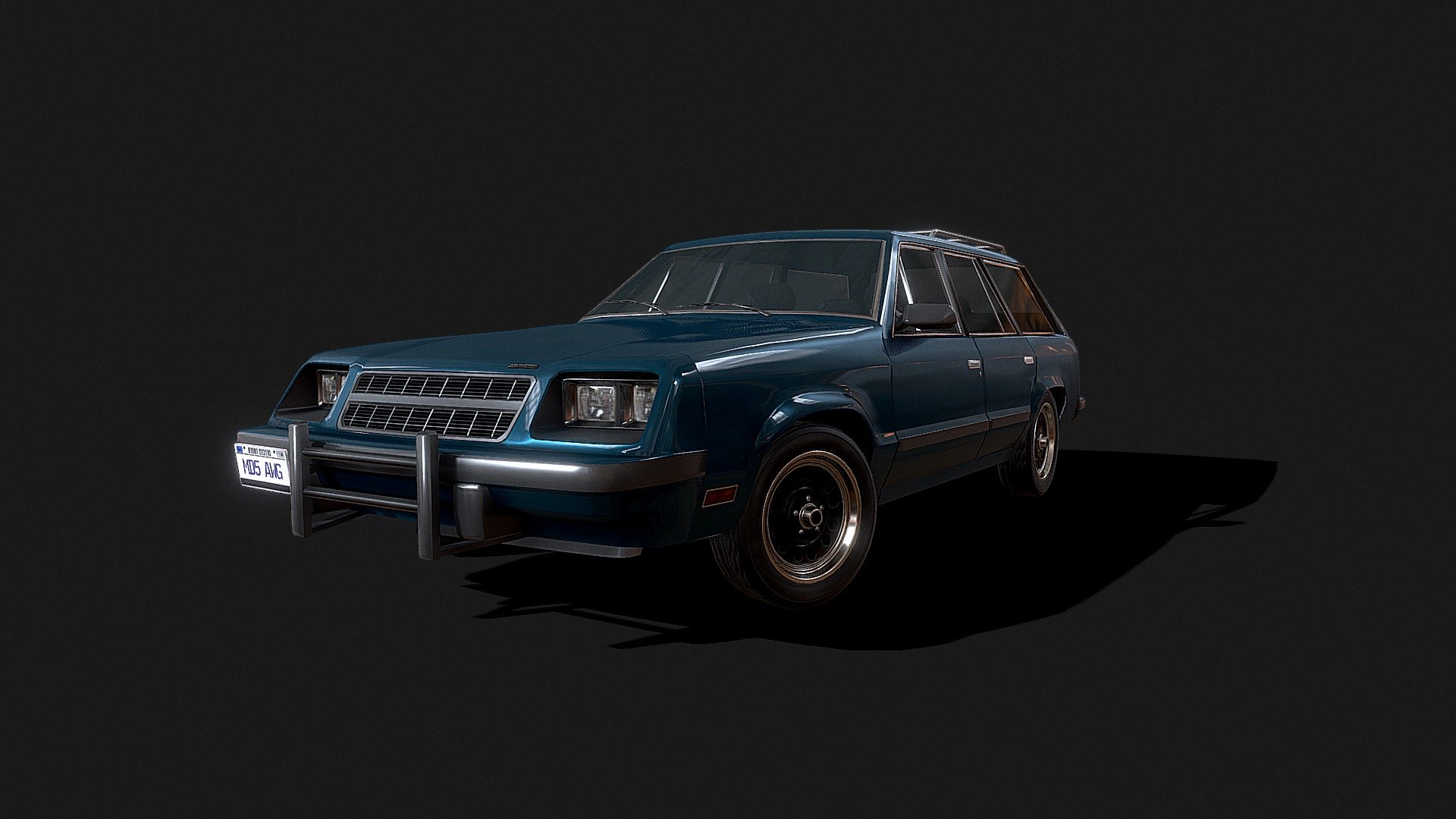 ’80s Generic USA Station wagon – Low poly model