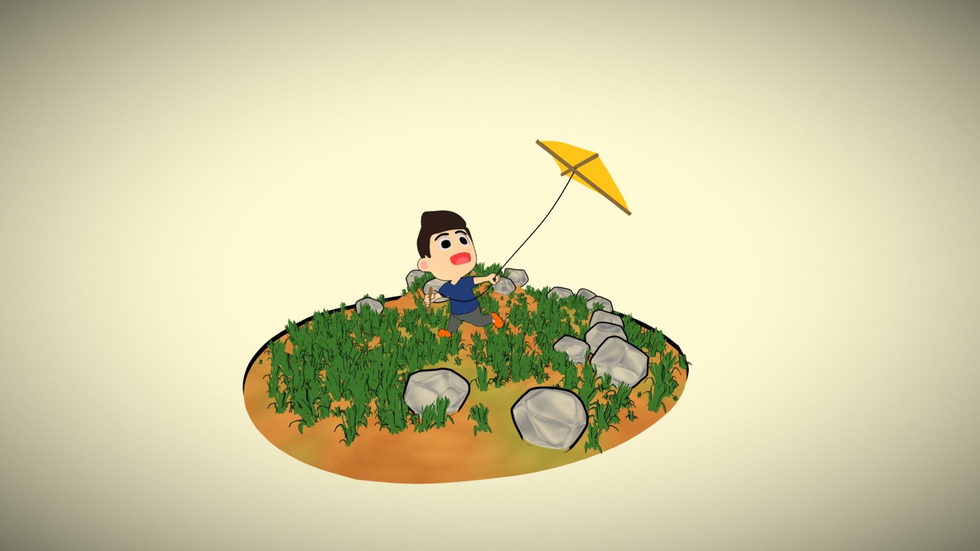A Kid and kite