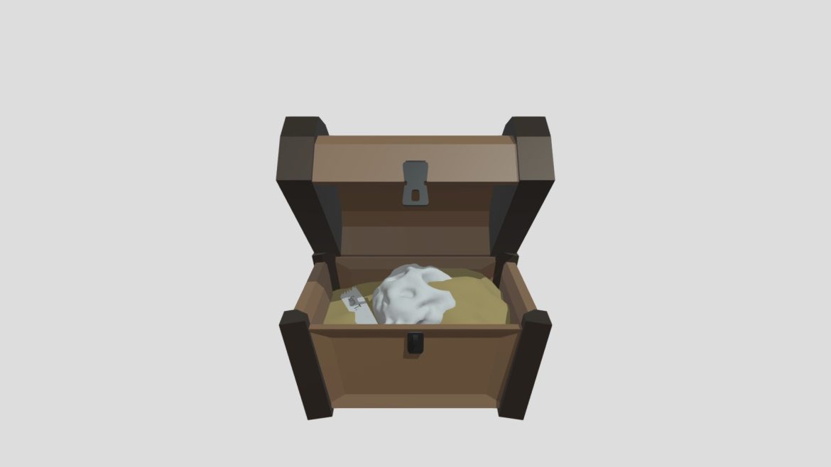 a looted treasure chest 3d model