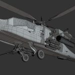 ah64 apache helicopter untextured 3d model