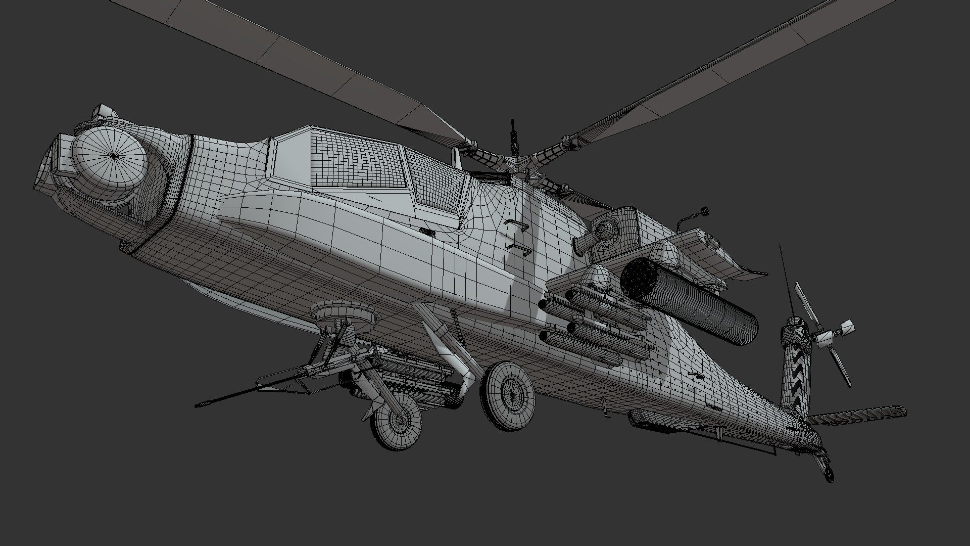 AH64 Apache Helicopter Untextured
