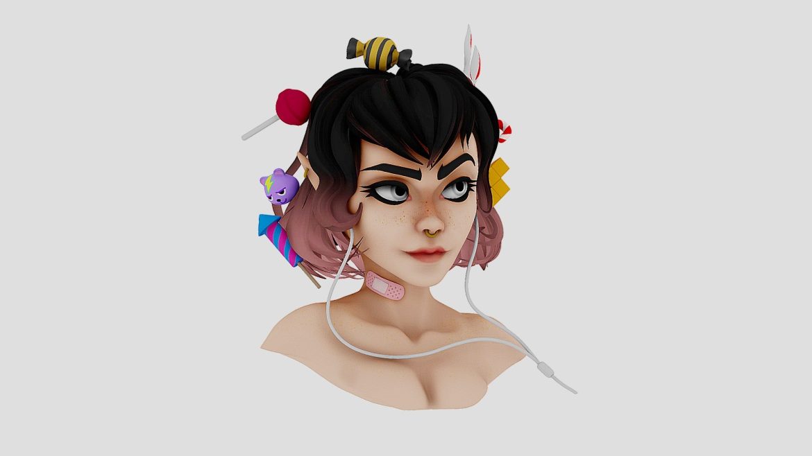 airpods girl 3d model