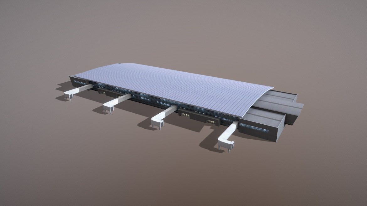 airport terminal uwkd terminal 1a 3d model