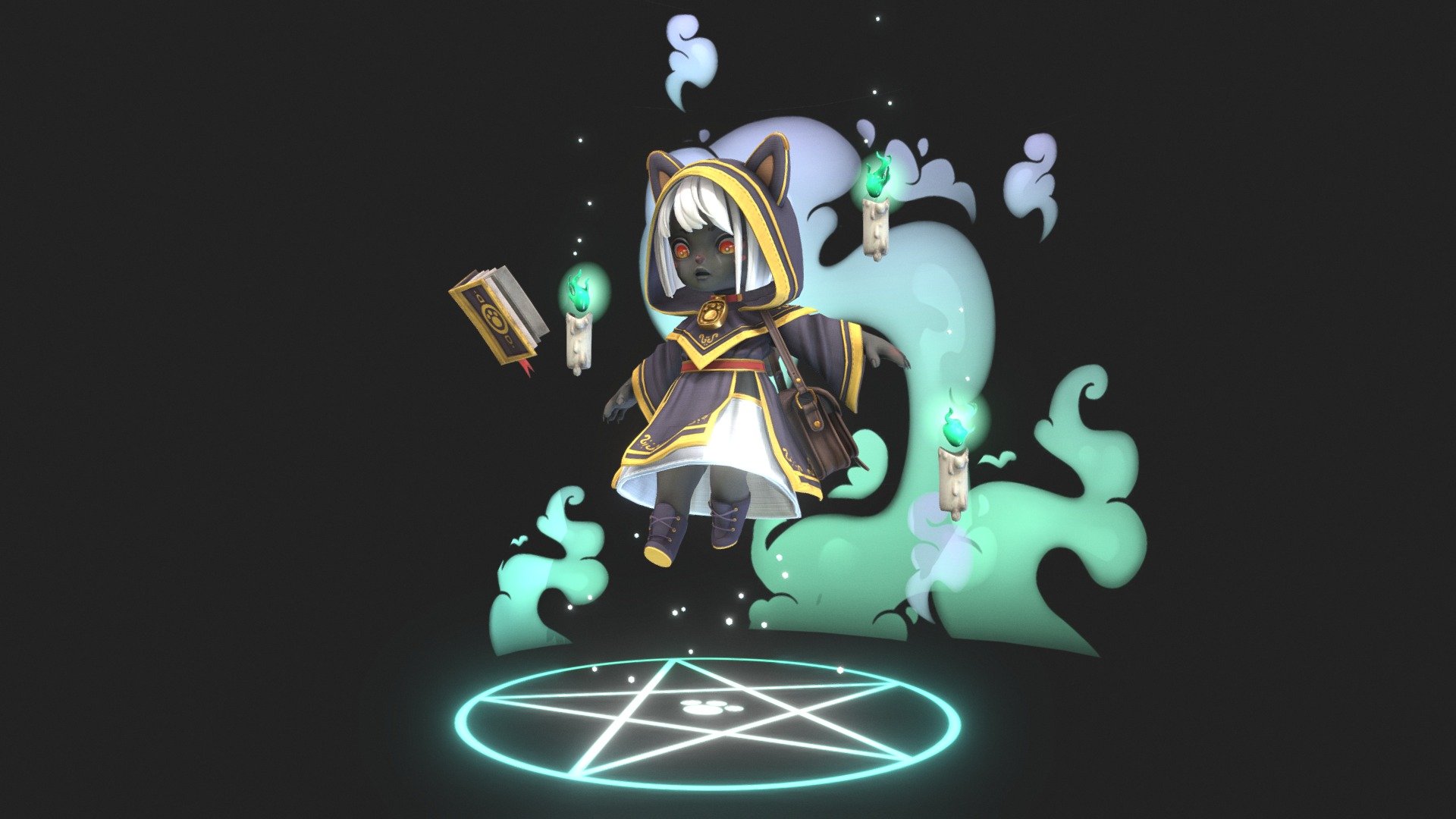 Black cat magician