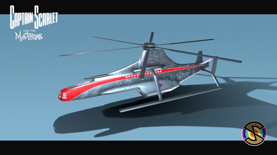 Captain Scarlet Magnacopter 3d Model - Captain Scarlet Magnacopter 3D Model from The Trap episode, detailed sci-fi helicopter replica