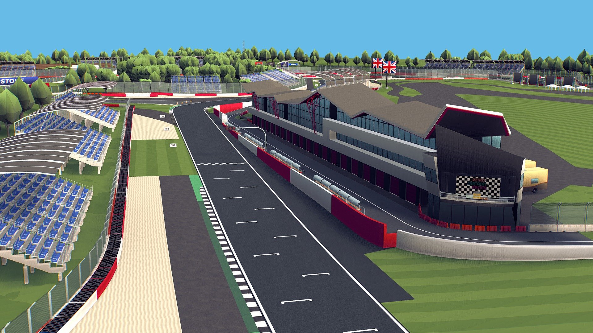 Cartoon Race Track Silverstone