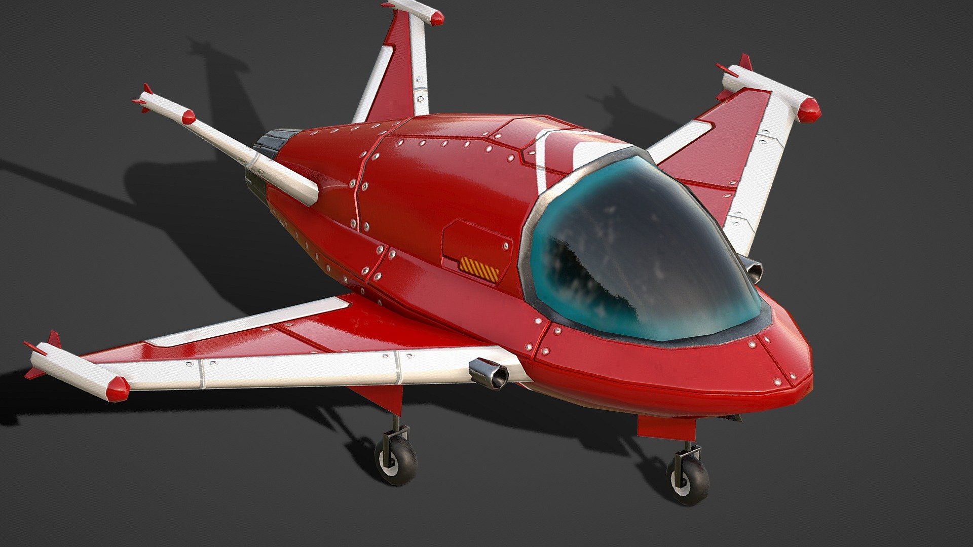 Cartoon Space ship Red