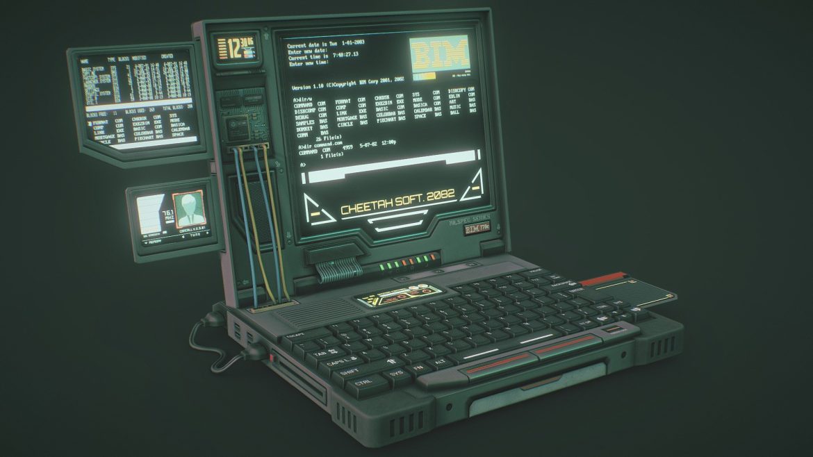 cyberpunk laptop 3d model