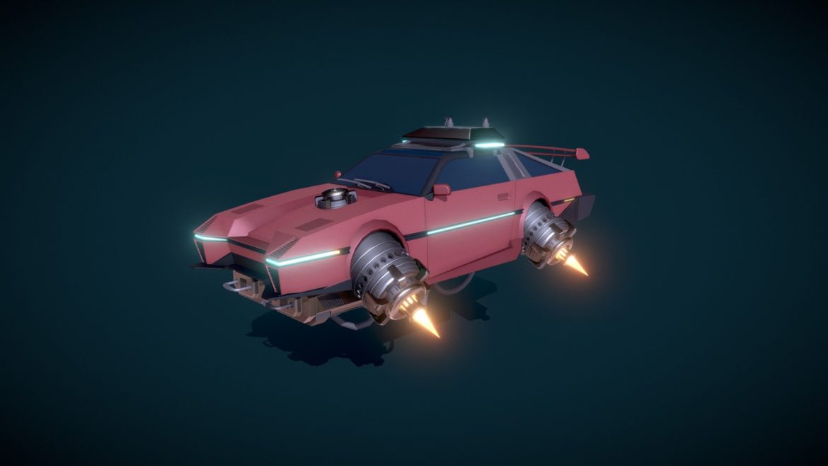 draftpunk coursework cyberpunk car 3d model