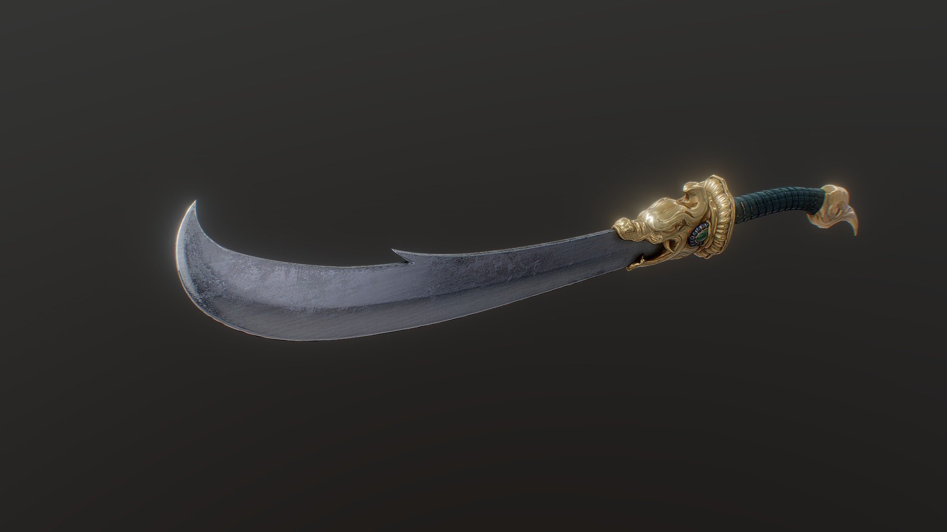 Dragon Broadsword with Cyan Hilt