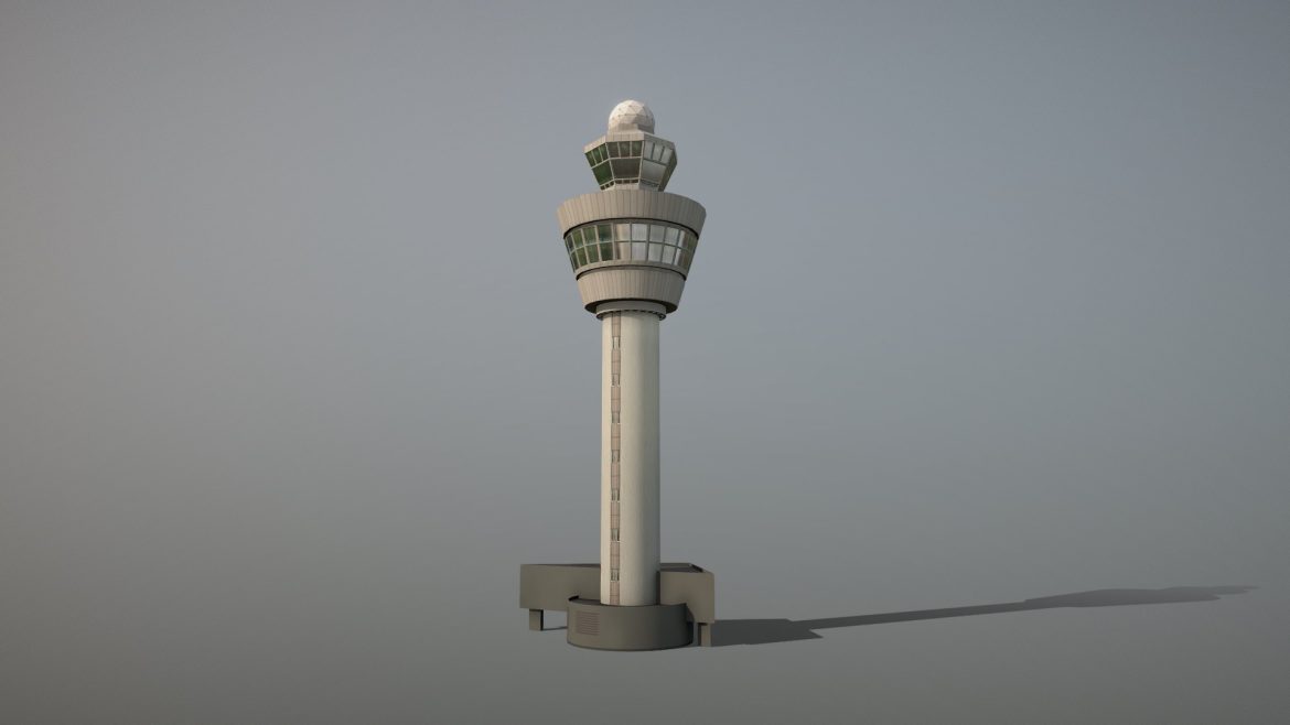 eham control tower amsterdam airport schiphol 3d model