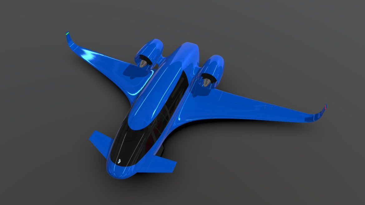 evtol business jet concept 3d model