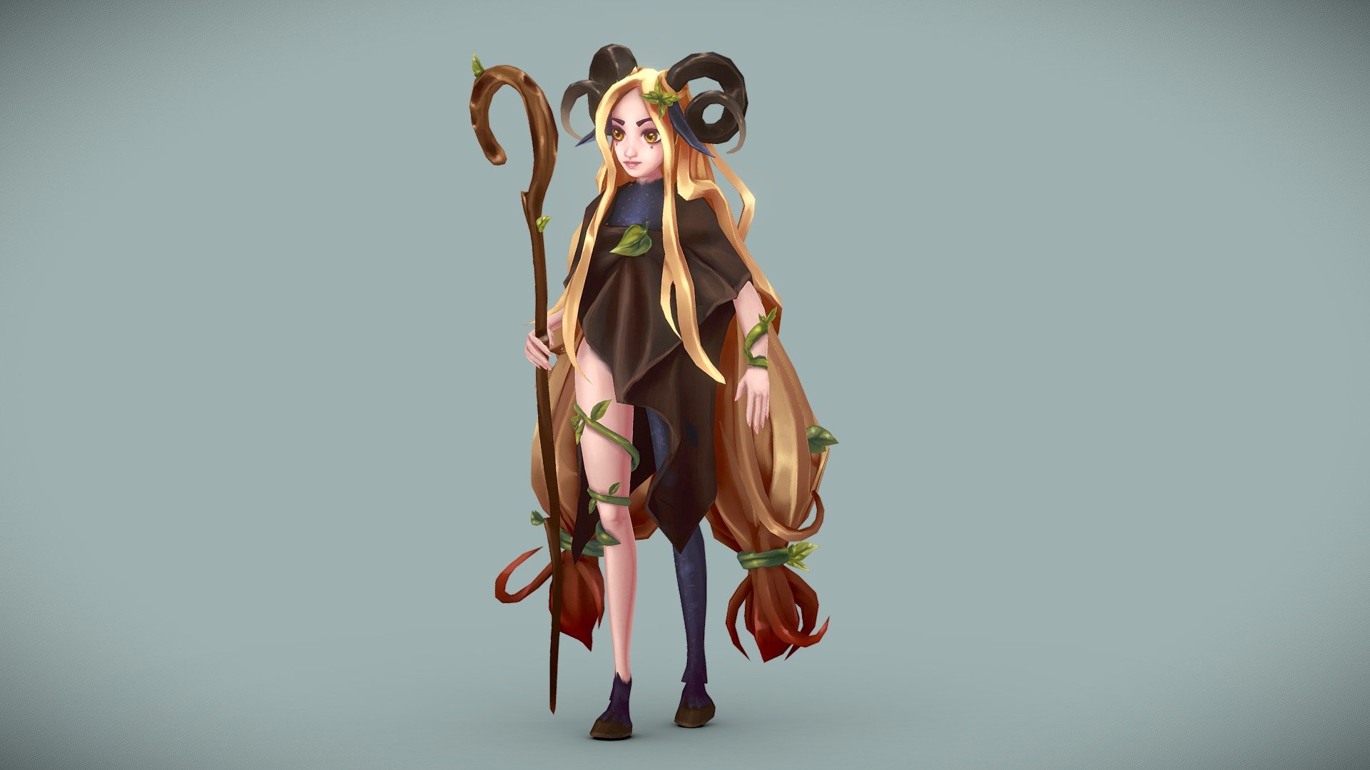 Favn girl – Handpainted lowpoly character