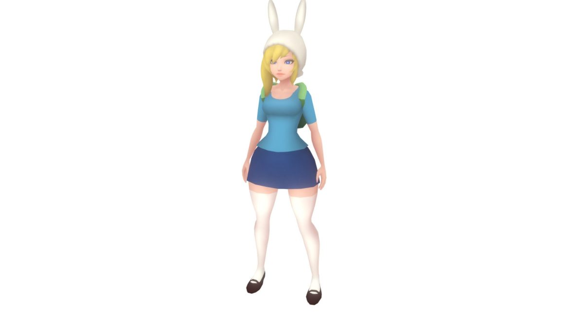Fionna Character 3d Model - Stylized 3D render of the Fionna character model in her default outfit from the Adventure Time fan game.