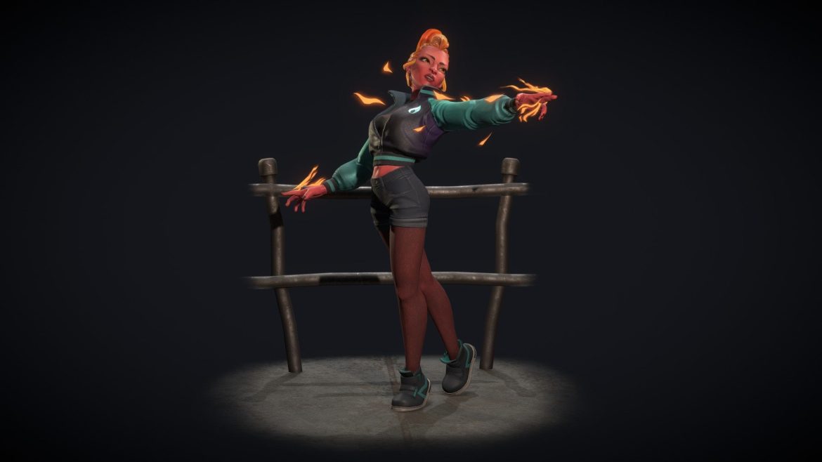 flaming skull maiden artwar 4 3d model