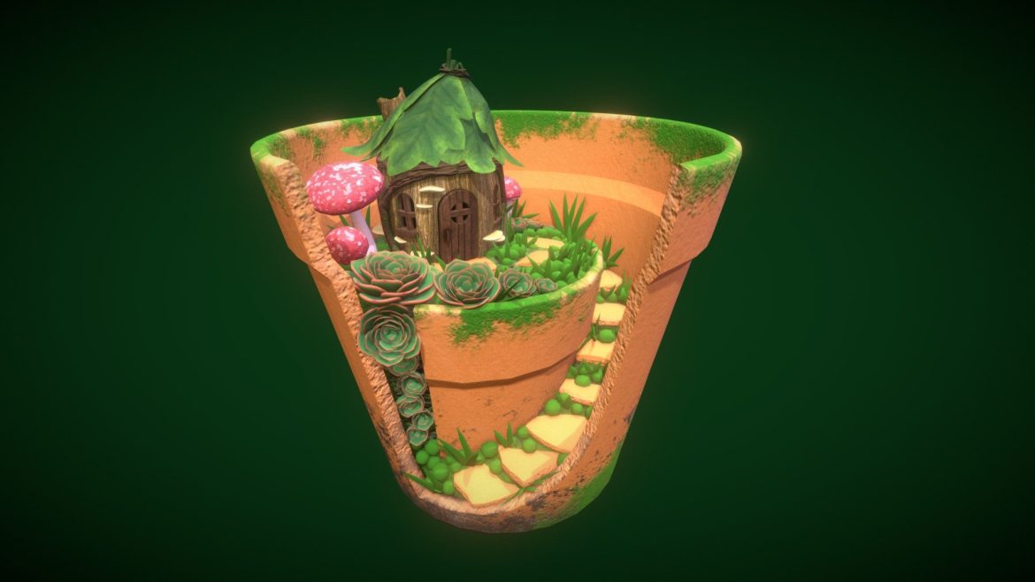 gnome home in the garden 3d model