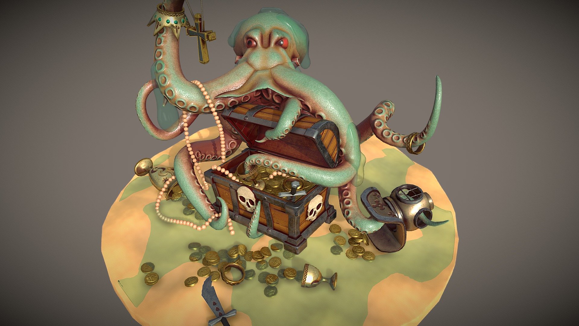 Greedy Octopus’s Treasure Chest