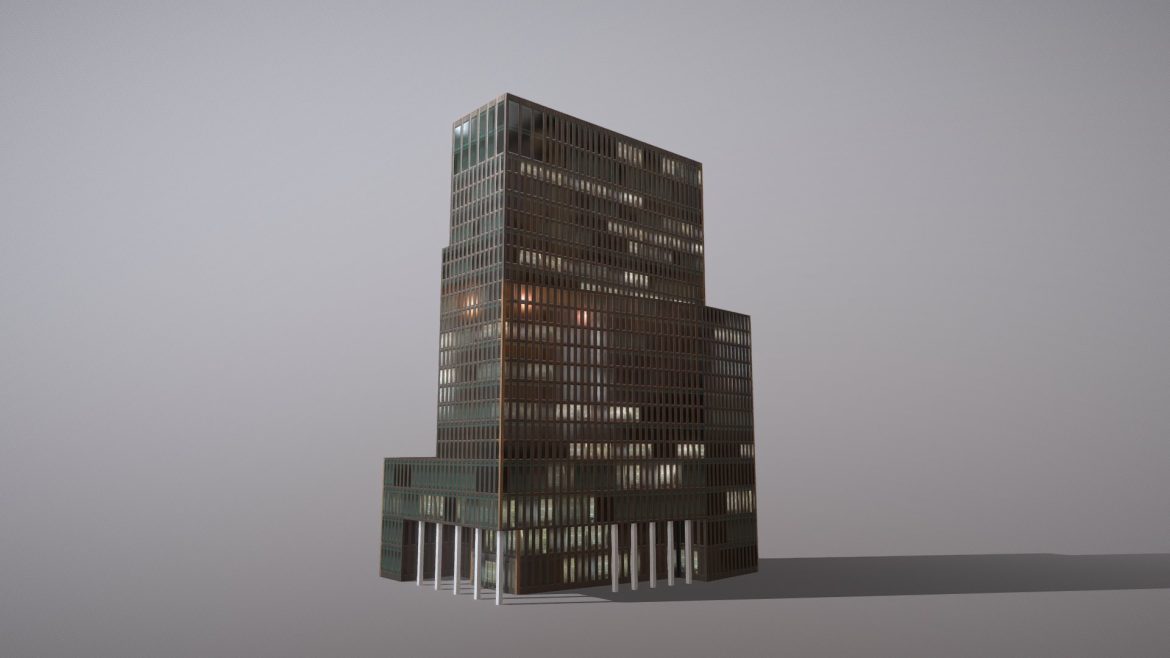 hamburg buiding hotelhochhaus empire 3d model