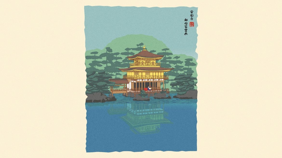 inubeko ukiyo kinkakuji temple 3d model
