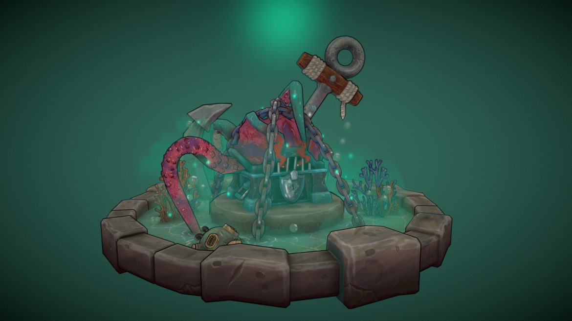 kraken chest from the cursed swamp 3d model