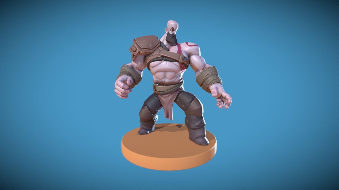 kratos pose 3d model