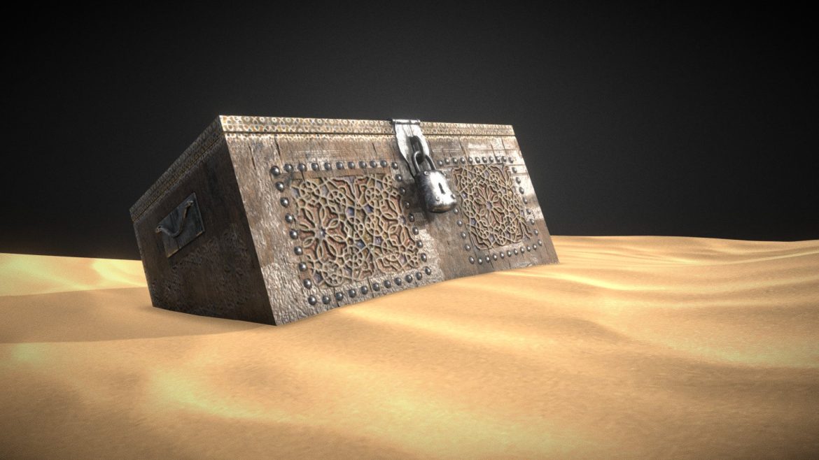 lost in the desert treasure chest 3d model