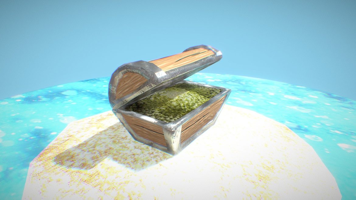 low poly adventure chest 3d model