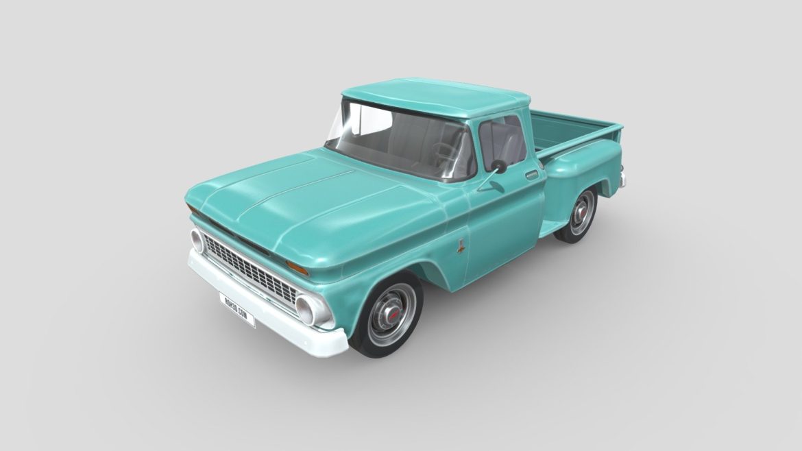 low poly car chevrolet c10 pickup 1963 3d model