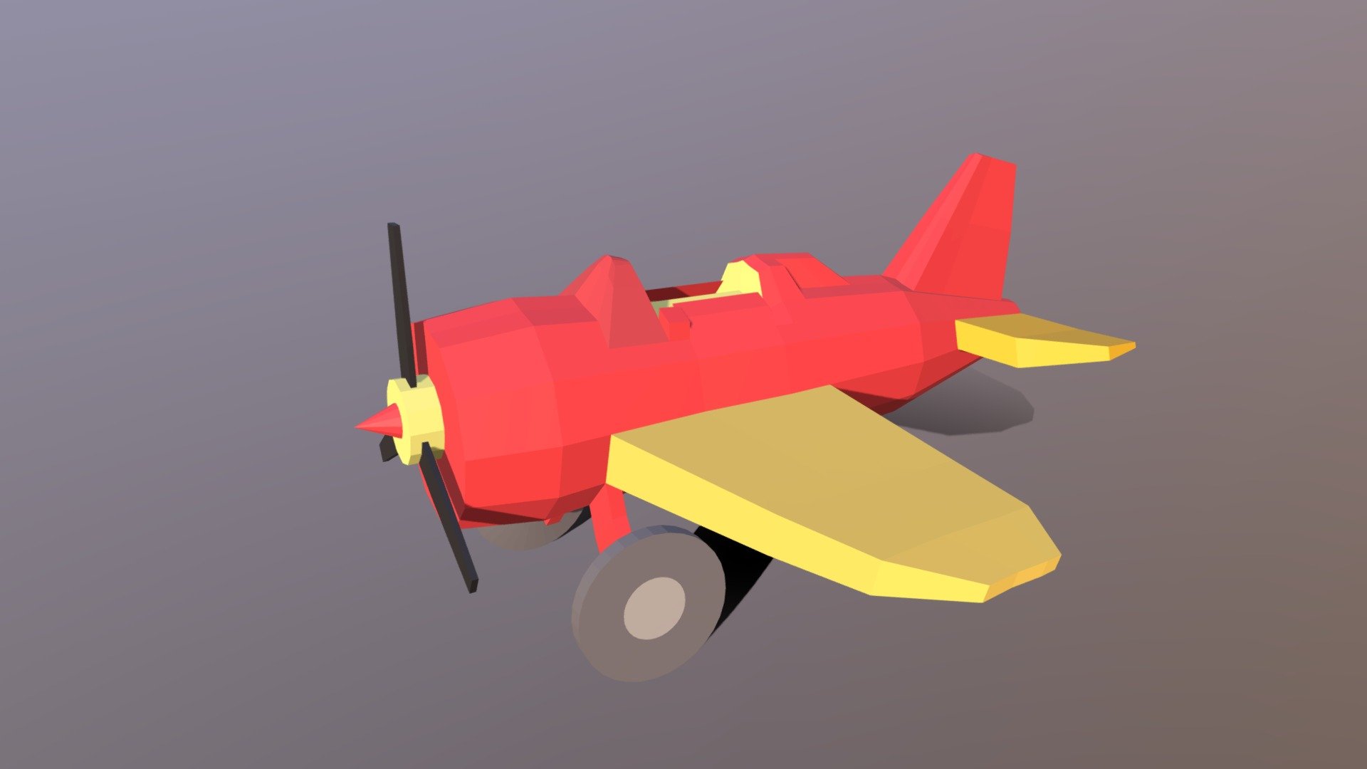 Low Poly Cartoon Airplane Toy