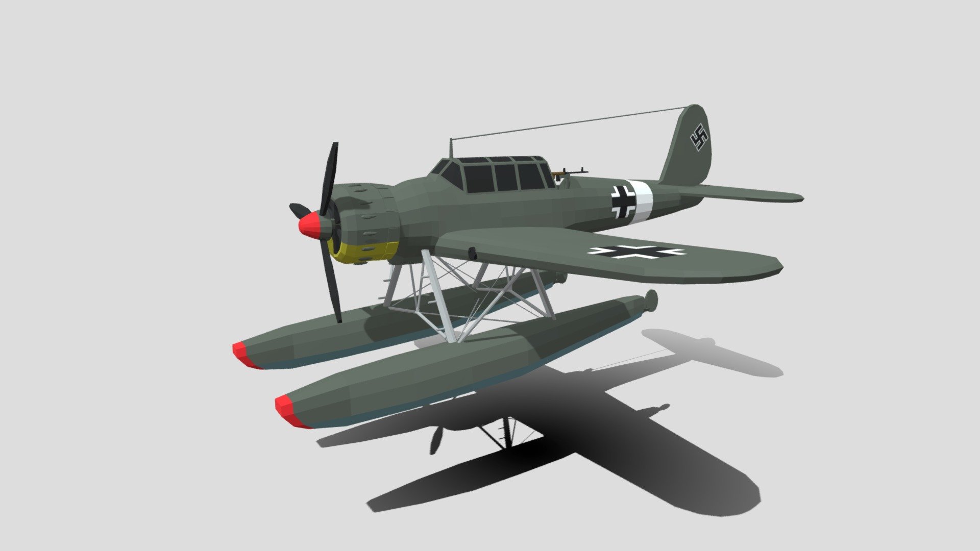 Low Poly Cartoon Arado Ar 196
