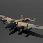 low poly cartoon avro lancaster wwii airplane 3d model