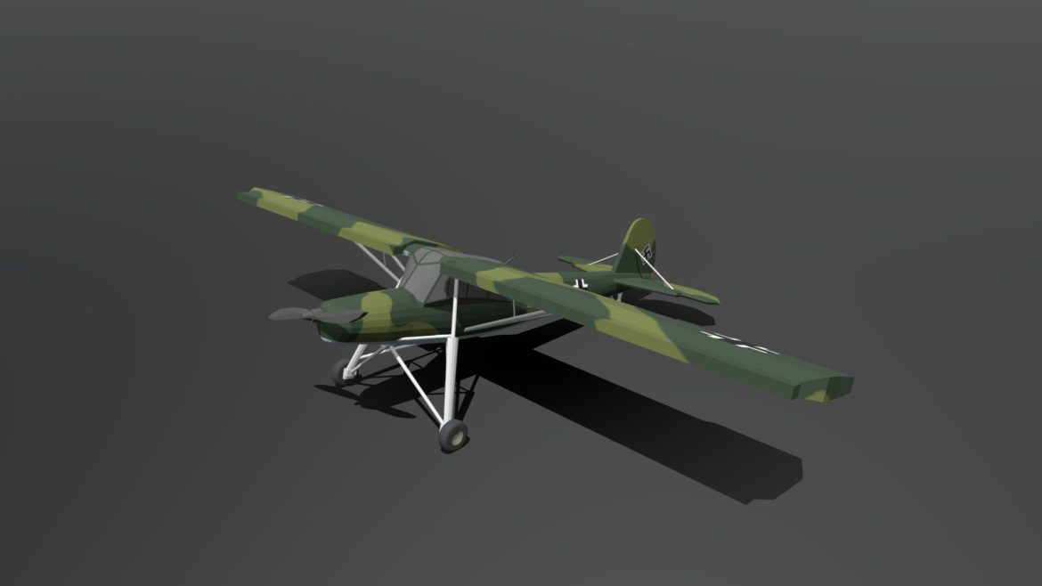 Low Poly Cartoon Fieseler Fi 156 Storch WWII - deep3dsea