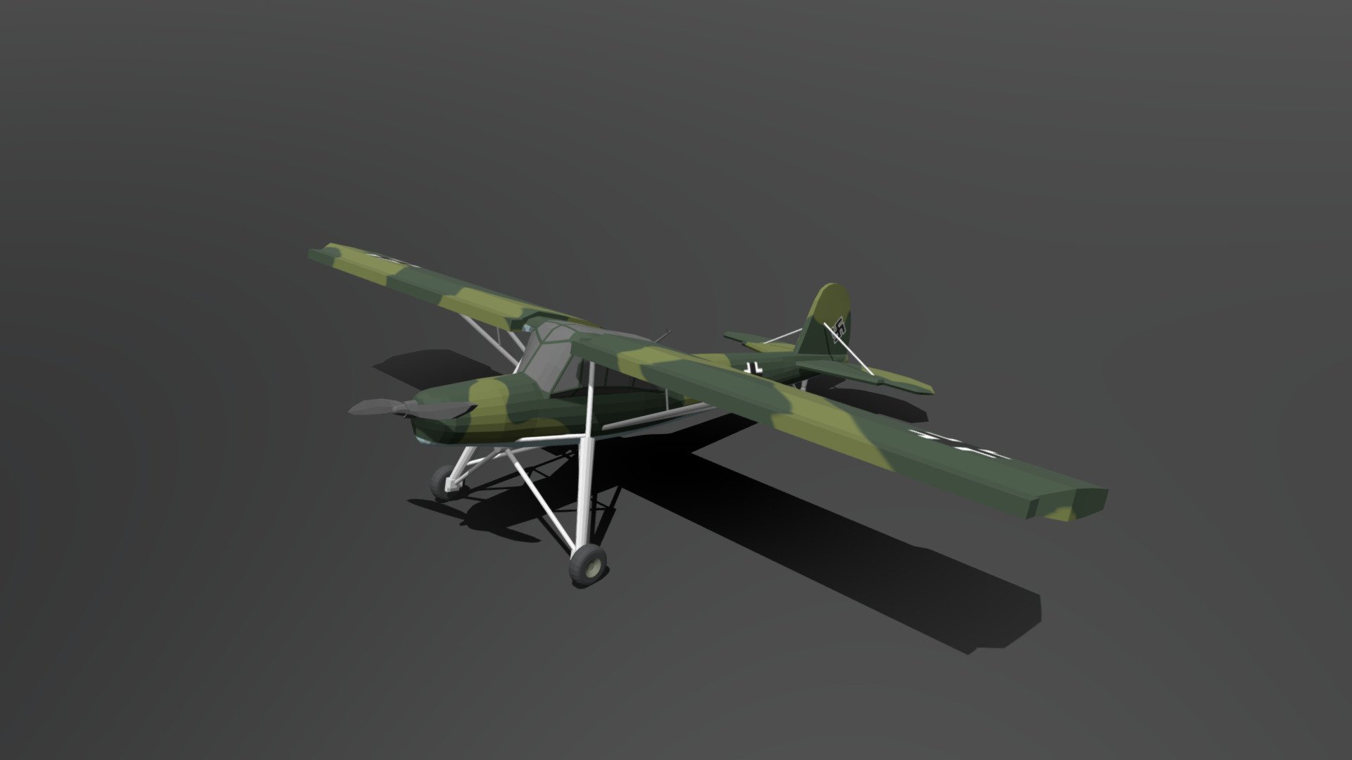 Low Poly Cartoon Fieseler Fi 156 Storch WWII