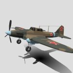 low poly cartoon ilyushin il 2 shturmovik wwii 3d model