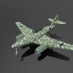 low poly cartoon messerschmitt me 262 wwii 3d model