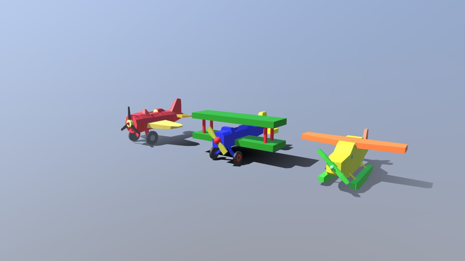 Low Poly Cartoon Toy Airplanes Pack Collection
