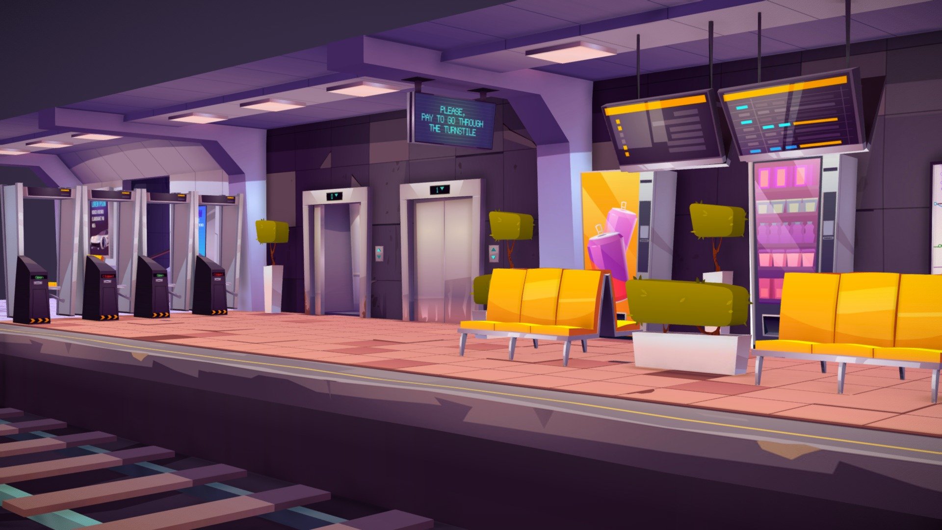 🚅 Lowpoly Subway Metro Train Game lowpoly asset