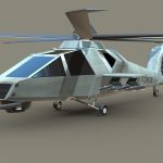 military helicopter concept 3d model