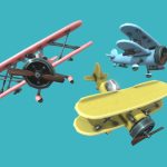 Mobile Stylized Cartoon Airplane Asset