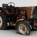 mtz 80 belarus tractor wreck raw scan 3d model