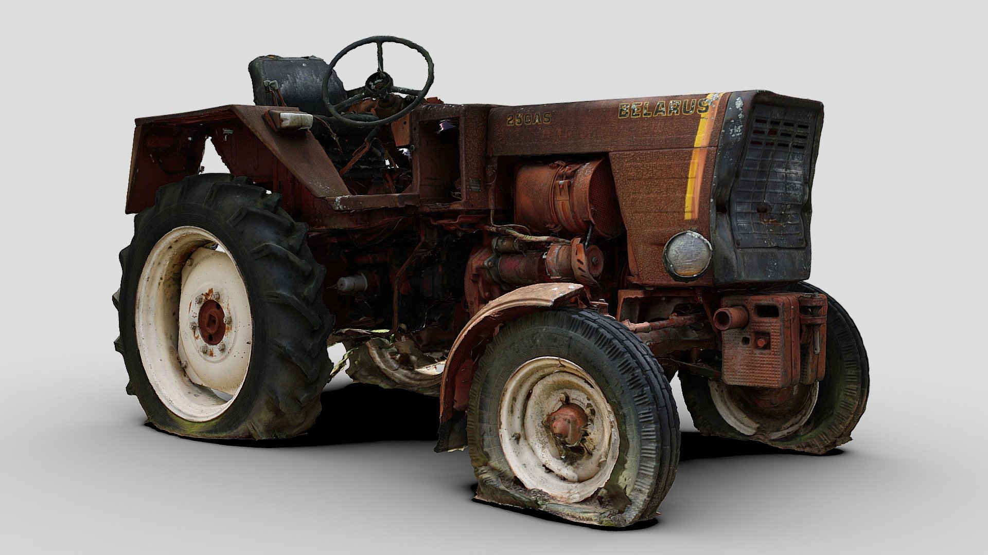 MTZ-80 Belarus Tractor Wreck (Raw Scan)