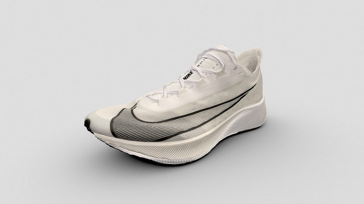 Nike Running Shoes 3d Model - Highly detailed 3D model of Nike Zoom Fly 3 running shoes, showcasing carbon fiber plate and performance design.