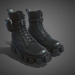 prada combat boots 3d model