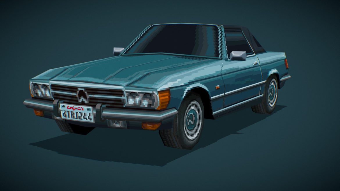 ps1 style mercedes driver inspired 3d model